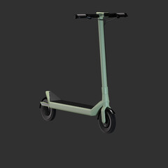 3D green scooter object icon