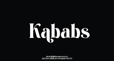 Kababs, Luxury alphabet letters font. Typography elegant wedding classic lettering serif fonts decorative vintage retro. vector illustration 
