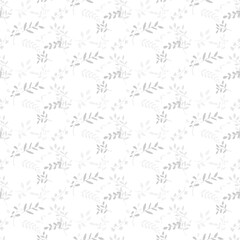 Seamless pattern of exotic leaves on a white background