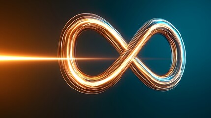 Bright Luminous Infinity Loop Symbol Representing Timeless Possibilities and Endless Potential in