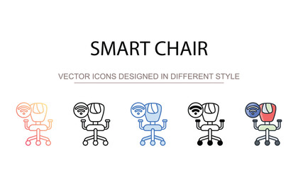 Smart Chair icon design with white background stock illustration