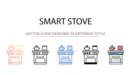 Smart Stove icon design with white background stock illustration