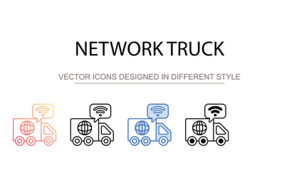 Network Truck icon design with white background stock illustration