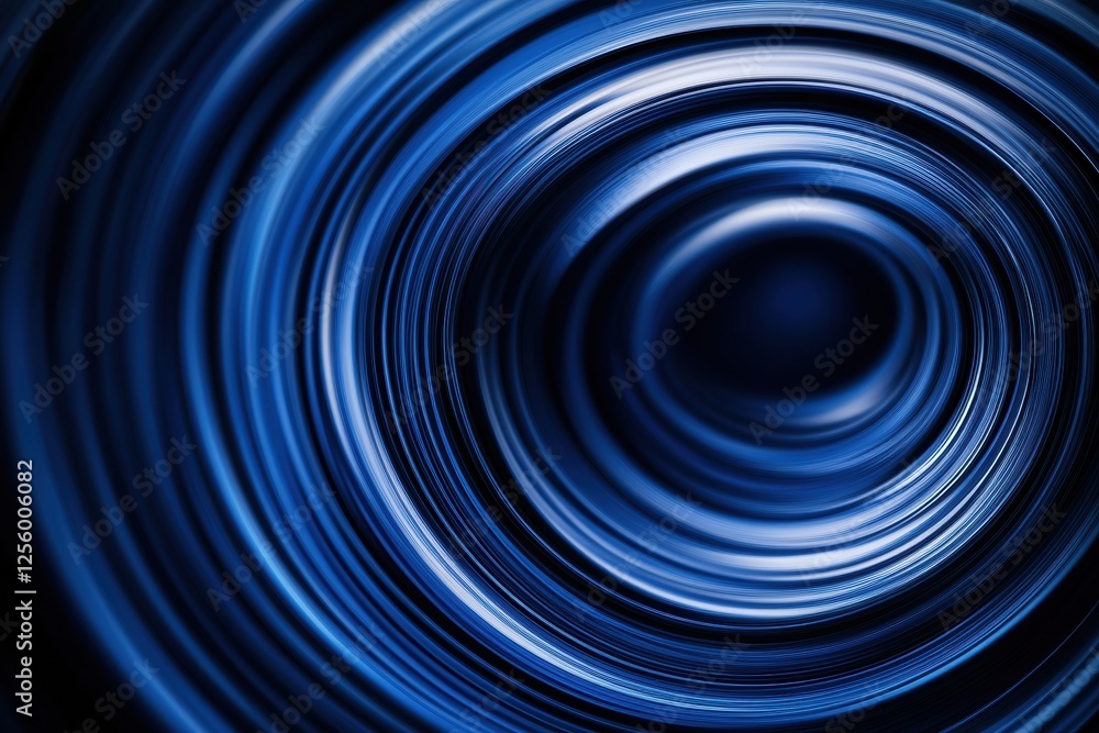 Poster High-resolution abstract design featuring smooth, curved blue lines creating a dynamic, high-contrast gradient pattern in a minimalist style