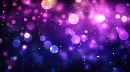 Violet bokeh light background, Abstract purple blurry unfocused sparkle glitter purple bokeh background wallpaper with copy space. Sparkling purple dust abstract violet luxury decoration background.