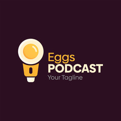 Eggs Podcast Logo Design Template. Good for Business, Agency, Community and Organization