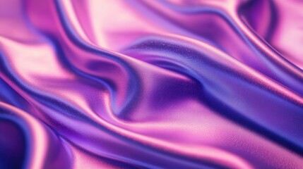 Abstract background from textured purple fabric. Purple silk satin fabric with waves. Beautiful backdrop for fashion, Silky, flowing drapery. Rich, smooth curtain with style and elegance.
