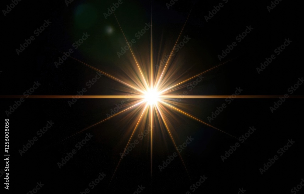 Poster radiant golden starburst shines brilliantly against a dark background, creating a striking contrast 