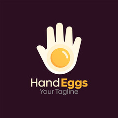 Hand Eggs Logo Design Template. Good for Business, Agency, Community and Organization