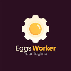 Eggs Worker Logo Design Template. Good for Business, Agency, Community and Organization