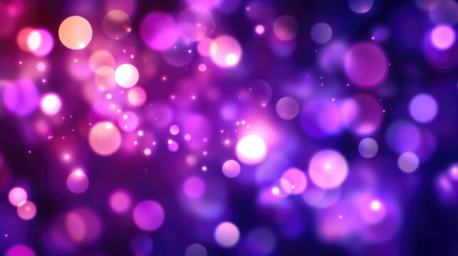 Fototapeta Violet bokeh light background, Abstract purple blurry unfocused sparkle glitter purple bokeh background wallpaper with copy space. Sparkling purple dust abstract violet luxury decoration background.
