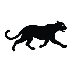 Leopard Tiger running silhouette vector illustration.