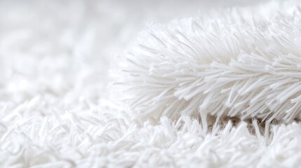 Closeup of White Plush Carpet Texture