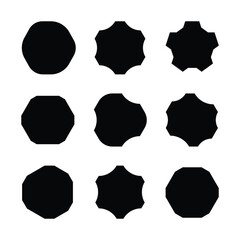 Black color nine pics set shape vector design