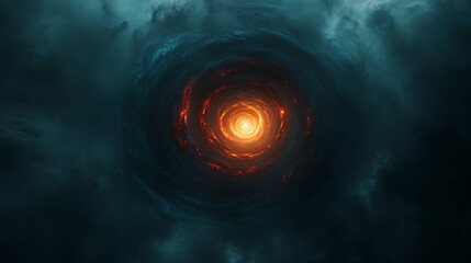 Fototapeta premium Fiery Vortex Swirling Within Dark Cosmic Clouds