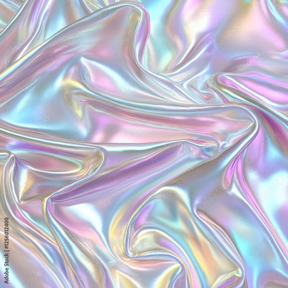 Poster gradient holographic background with iridescent foil effect