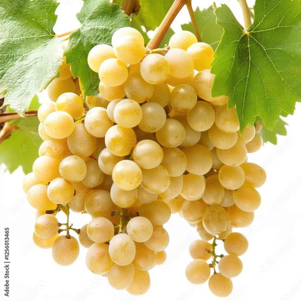 Poster grapevines isolated on white background for elegant wine branding