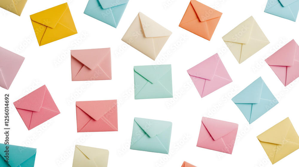 Poster Pastel colored envelope pattern for event invitations and special occasions