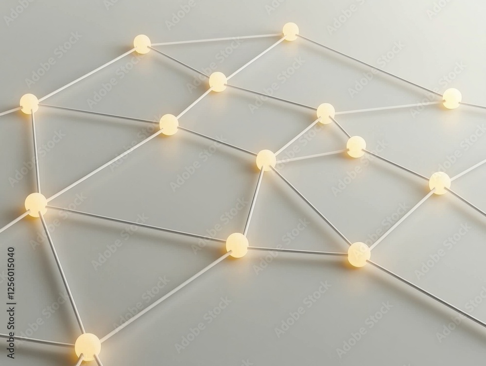 Aufkleber illuminated network design modern workspace digital art minimalist environment aerial view connectiv