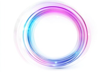 Glowing circular light frame, white background, abstract design, website template