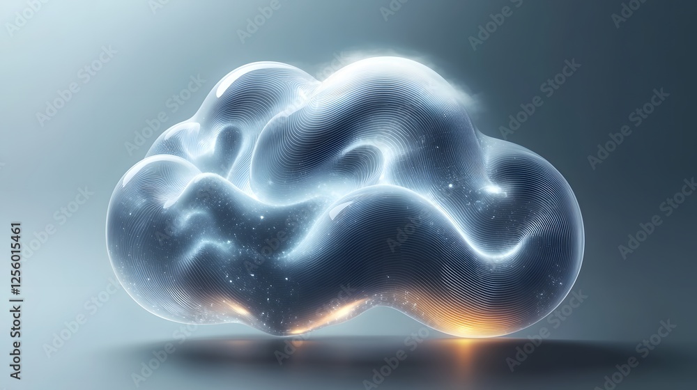 Aufkleber abstract glowing cloud with internal waves and sparking particles