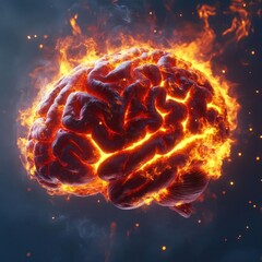 Human Brain Neurology Burning Head and Stress