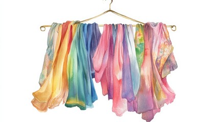 Clothes falling off a hanger, the fabric captured middrop