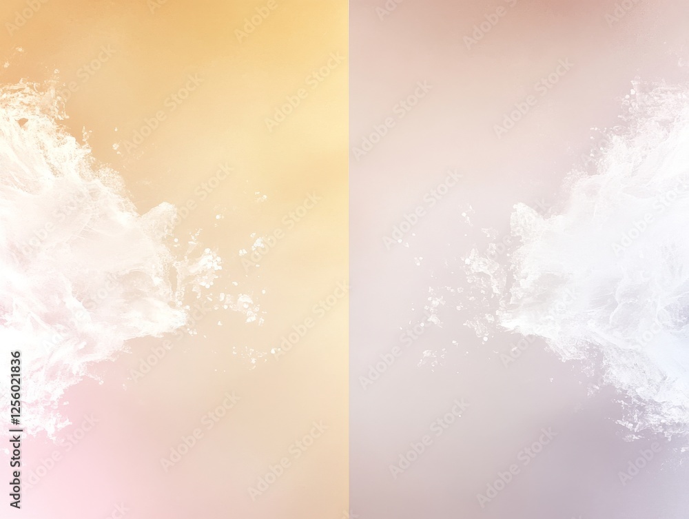 Poster a soft, abstract image featuring blended colors with a splash of white, creating a dreamy, ethereal 