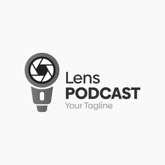 Lens Podcast Logo Design Template. Good for Business, Agency, Community and Organization