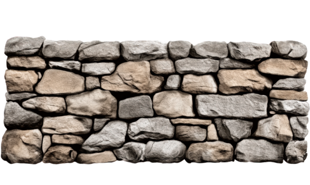 A stone wall piled up with stones