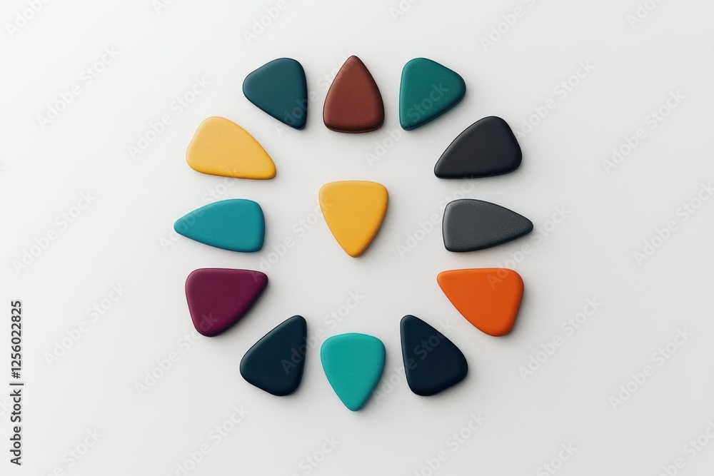 Poster colorful shapes arranged in a circular pattern create a vibrant display of creativity and design ins