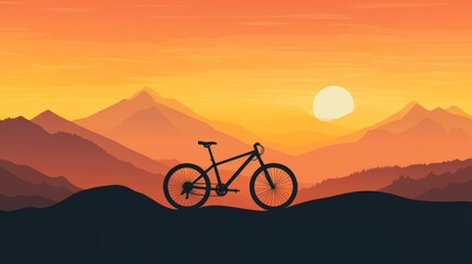 Obraz premium Sunset Mountain Bike Ride - Breathtaking Mountain Scenery