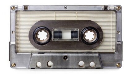 Obraz premium Vintage Audio Cassette Tape on White Background