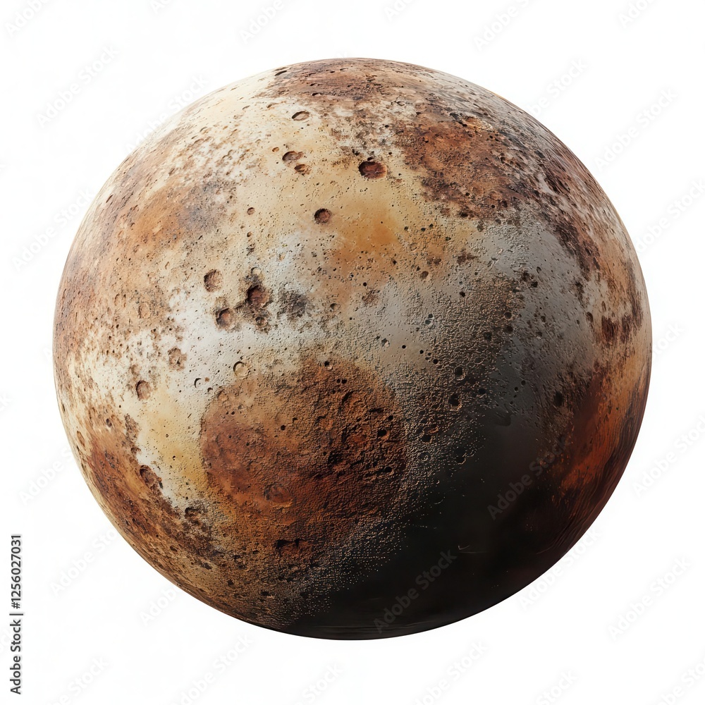 Poster mars planet isolated on pure white background cutout for space exploration concepts