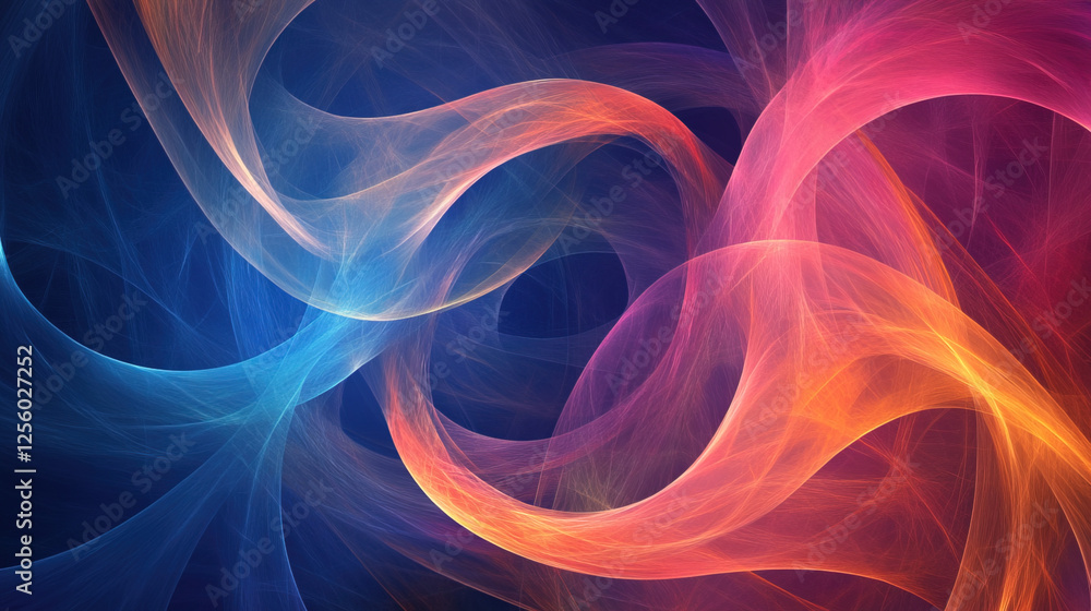 Poster colorful abstract wave patterns create a vibrant visual display in a digital artwork