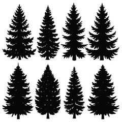 set of fir trees
