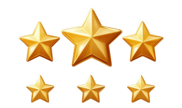 Golden pentagram with white background