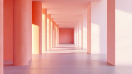 Obraz premium Minimalist Architectural Design with Tilted Columns in Soft White and Light Blue Tones for Modern Branding