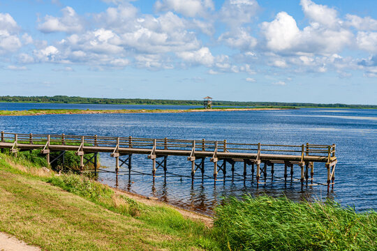 Fototapeta Wooden Pier and Observation Tower
