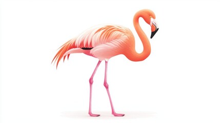 Fototapeta premium Stunning Pink Flamingo Illustration: Vibrant Avian Portrait