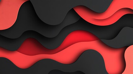 Red black waves abstract background
