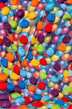 Vibrant balloon themed with colorful textures in festival of Swiss
