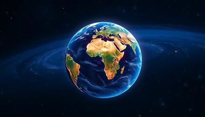 Stunning High-Resolution 3D Render of Planet Earth from Space, Showing Detailed Continents and Oceans