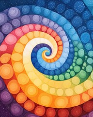 Obraz premium Emotional intelligence mastery concept Colorful spiral design with vibrant circles.
