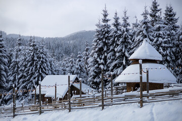 Winter landscape in the mountains