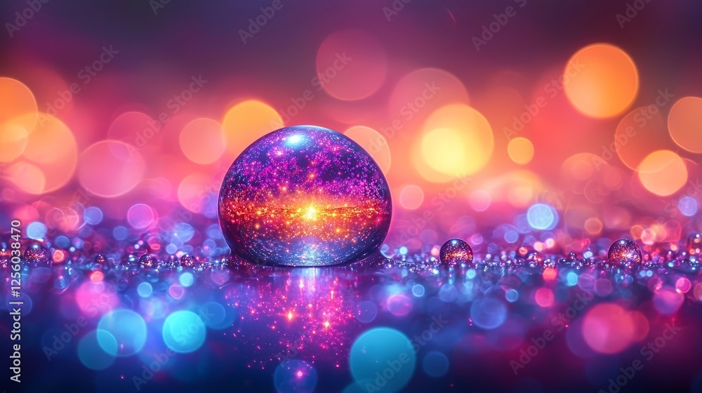 Poster mesmerizing magnified water drop with captivating fractal patterns