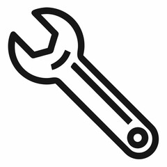 Wrench Icon Vector on white background.