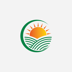Agriculture organic icon illustration logo template