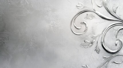 Elegant Silver Filigree Design: A Textured Background