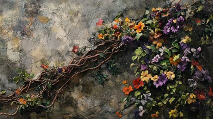 Winding Vines of Blooming Flowers